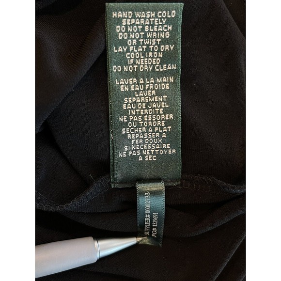 Lauren Ralph Lauren Sequined V Neck Wrap Black Midi Gown Dress Size 10 - Picture 7 of 10